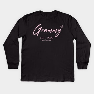 Grammy Est. 2020 Funny gift for  for Grammy, Grammy Gift, Grammy Established Shirt, Grandma Shirt, Christmas Gift , Pregnancy Announcement Grandparents Kids Long Sleeve T-Shirt